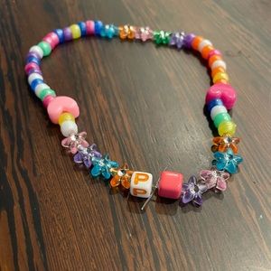 Rainbow beaded necklace- 90’s themed